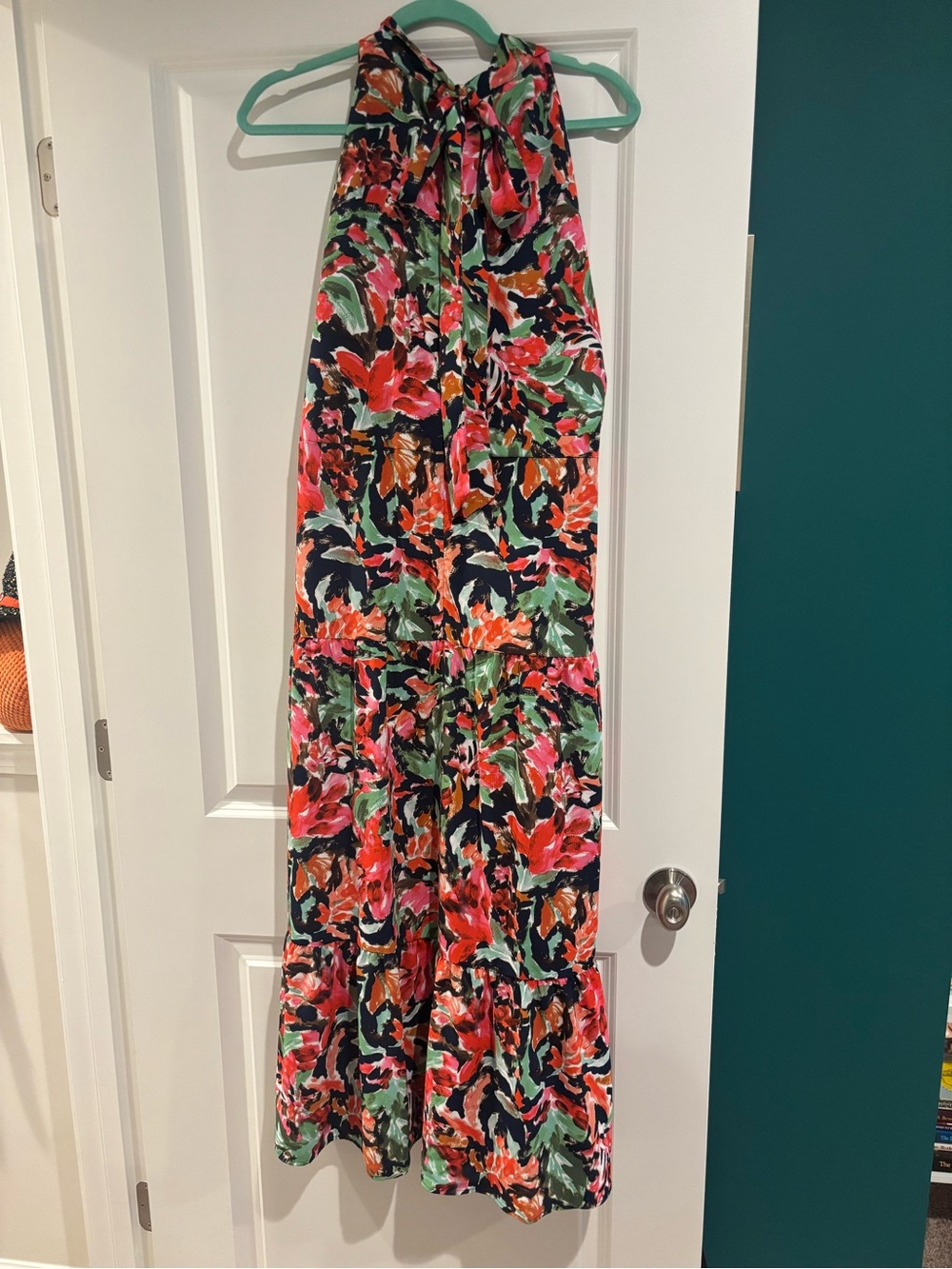 Sam Edelman Multicolor Floral Halter Maxi Dress - Pink, Green, Orange